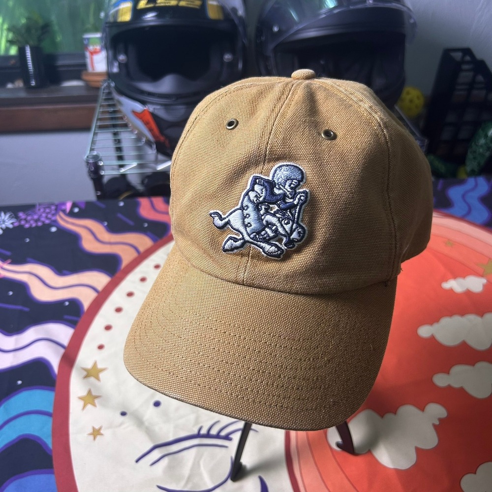 Carhartt 47 Brand Brown Duck Canvas Strapback Hat Embroidered Graphic Cap OSFA